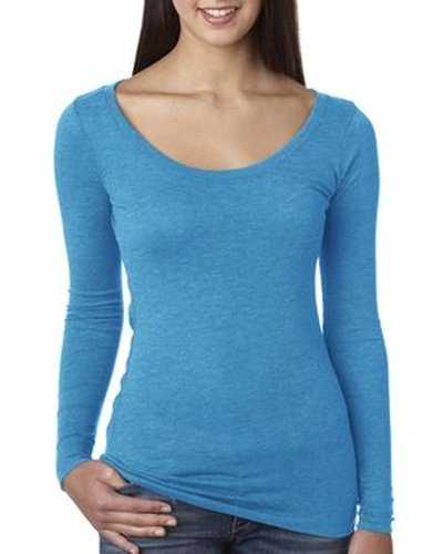 Next Level Apparel 6731 Ladies&#39; Triblend Long-Sleeve Scoop - Vintage Turq - HIT a Double