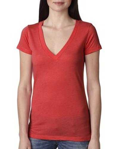 Next Level Apparel 6740 Ladies' Triblend Deep V - Vintage Red - HIT a Double