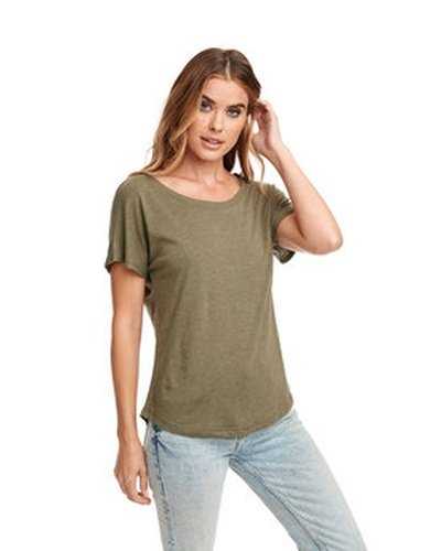 Next Level Apparel 6760 Ladies&#39; Triblend Dolman T-Shirt - Military Green - HIT a Double