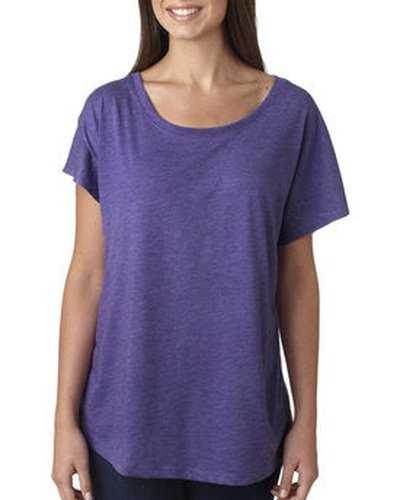 Next Level Apparel 6760 Ladies&#39; Triblend Dolman T-Shirt - Purple Rush - HIT a Double