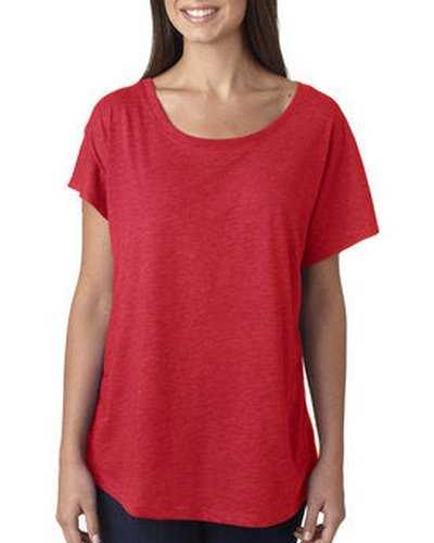 Next Level Apparel 6760 Ladies&#39; Triblend Dolman T-Shirt - Vintage Red - HIT a Double