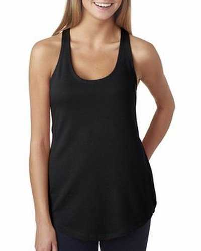 Next Level Apparel 6933 Ladies' French Terry RacerbackTank - Black - HIT a Double