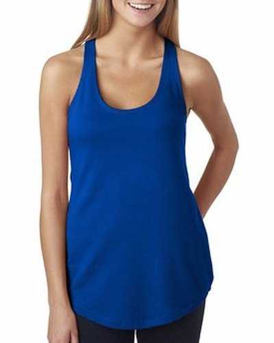 Next Level Apparel 6933 Ladies' French Terry RacerbackTank - Royal - HIT a Double