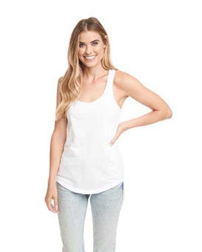 Next Level Apparel 6933 Ladies&#39; French Terry RacerbackTank - White - HIT a Double