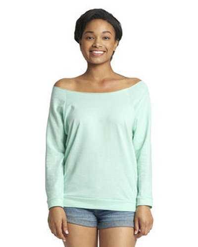Next Level Apparel 6951 Ladies&#39; French Terry 3/4 Sleeve Raglan - Mint - HIT a Double