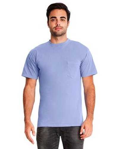 Next Level Apparel 7415 Adult Inspired Dye Crew with Pocket - Peri Blue - HIT a Double