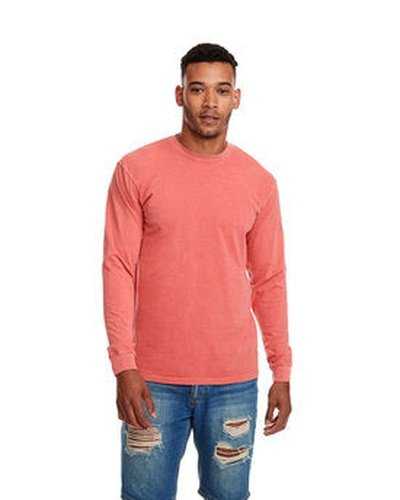 Next Level Apparel 7451 Adult Inspired Dye Long-Sleeve Crew with Pocket - Guava - HIT a Double