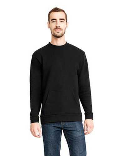 Next Level Apparel 9001 Unisex Santa Cruz Pocket Sweatshirt - Black - HIT a Double