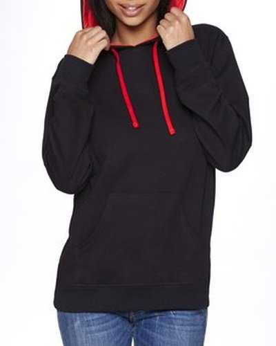 Next Level Apparel 9301 Unisex French Terry Pullover Hoodie - Black Red - HIT a Double