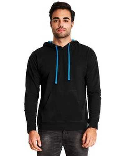 Next Level Apparel 9301 Unisex French Terry Pullover Hoodie - Black Turquoise - HIT a Double