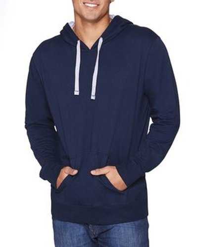 Next Level Apparel 9301 Unisex French Terry Pullover Hoodie - Mid Navy Heather Gray - HIT a Double