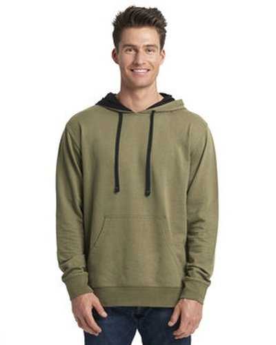 Next Level Apparel 9301 Unisex French Terry Pullover Hoodie - Milightry Green Black - HIT a Double