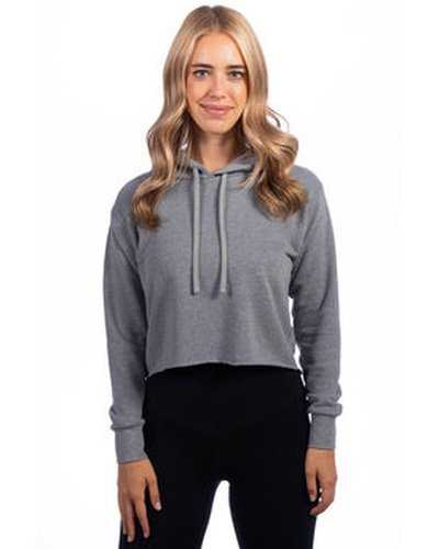 Next Level Apparel 9384 Ladies' Cropped Pullover Hooded Sweatshirt - Heather Gray - HIT a Double