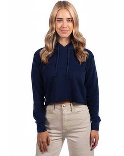 Next Level Apparel 9384 Ladies' Cropped Pullover Hooded Sweatshirt - Midnight Navy - HIT a Double