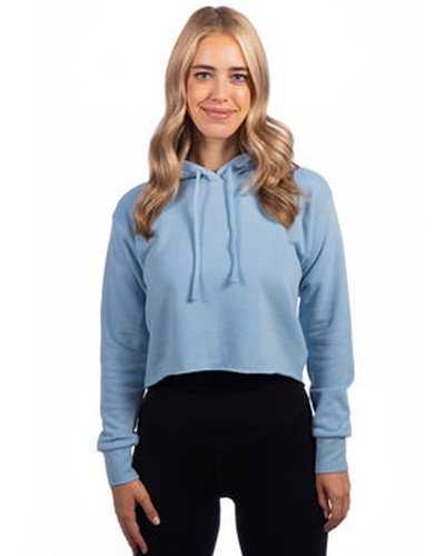 Next Level Apparel 9384 Ladies&#39; Cropped Pullover Hooded Sweatshirt - Stonewash Denim - HIT a Double
