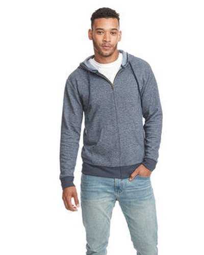 Next Level Apparel 9600 Adult Pacifica Denim Fleece Full-Zip Hooded Sweatshirt - Midnight Navy - HIT a Double
