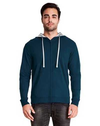 Next Level Apparel 9601 Adult Laguna French Terry Full-Zip Hooded Sweatshirt - Midnight Navy Heather Gray - HIT a Double