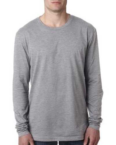 Next Level Apparel N3601 Men&#39;s Cotton Long-Sleeve Crew - Heather Gray - HIT a Double