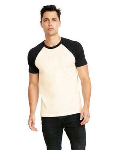 Next Level Apparel N3650 Unisex Raglan Short-Sleeve T-Shirt - Black Natural - HIT a Double