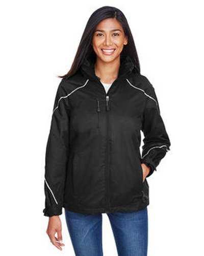 North End 78196 Ladies&#39; Angle 3-In-1 Jacket with Bonded Fleece Liner - Black - HIT a Double