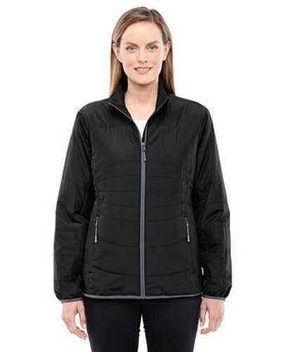 North End 78231 Ladies&#39; Resolve Interactive Insulated Packable Jacket - Black Graphite - HIT a Double