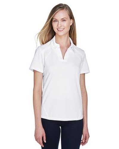 North End 78632 Ladies&#39; Recycled Polyester Performance Pique Polo - White - HIT a Double