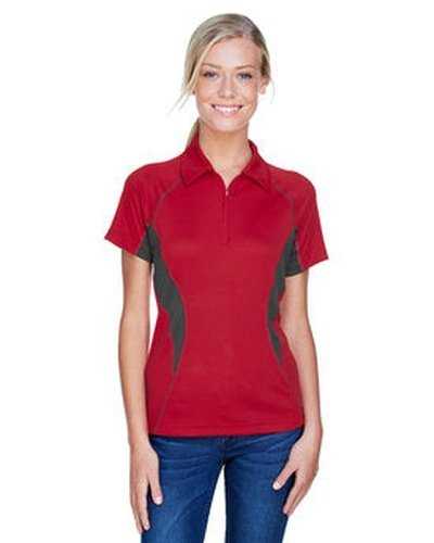 North End 78657 Ladies&#39; Serac Utk Cool?Logik Performance Zippered Polo - Olympic Red - HIT a Double