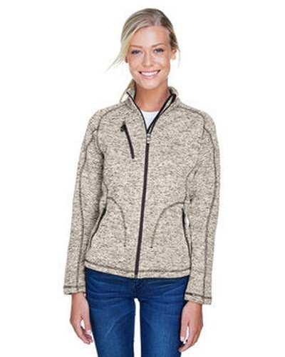 North End 78669 Ladies&#39; Peak Sweater Fleece Jacket - Light Heather - HIT a Double