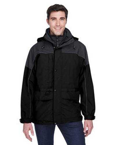 North End 88006 Adult 3-In-1 Two-Tone Parka - Black - HIT a Double