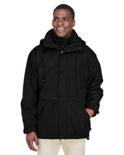 North End 88007 Adult 3-In-1 Parka with Dobby Trim - Black - HIT a Double