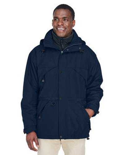 North End 88007 Adult 3-In-1 Parka with Dobby Trim - Midnight Navy - HIT a Double