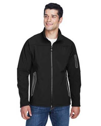 North End 88138 Men&#39;s Three-Layer Fleece Bonded Soft Shell Technical Jacket - Black - HIT a Double