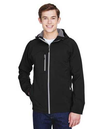 North End 88166 Men&#39;s Prospect Two-Layer Fleece Bonded Soft Shell Hooded Jacket - Black - HIT a Double