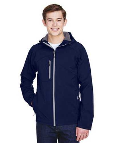 North End 88166 Men&#39;s Prospect Two-Layer Fleece Bonded Soft Shell Hooded Jacket - Navy - HIT a Double