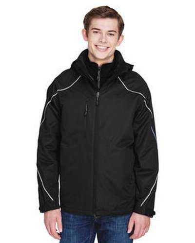 North End 88196T Men's Tall Angle 3-In-1 Jacket with Bonded Fleece Liner - Black - HIT a Double