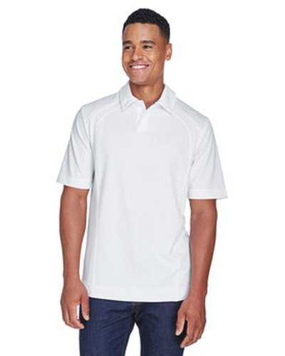 North End 88632 Men's Recycled Polyester Performance Pique Polo - White - HIT a Double