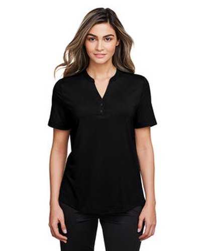 North End NE100W Ladies' Jaq Snap-Up Stretch Performance Polo - Black - HIT a Double