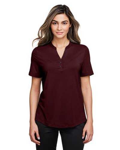 North End NE100W Ladies' Jaq Snap-Up Stretch Performance Polo - Burgundy - HIT a Double