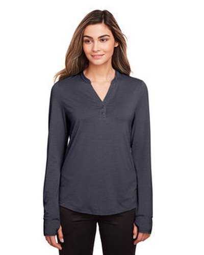 North End NE400W Ladies' Jaq Snap-Up Stretch Performance Pullover - Carbon - HIT a Double