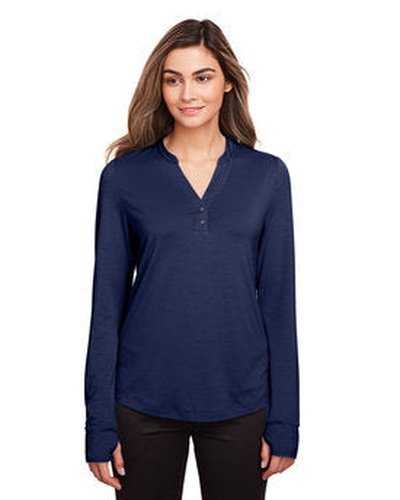 North End NE400W Ladies' Jaq Snap-Up Stretch Performance Pullover - Navy - HIT a Double