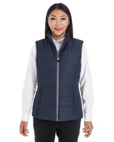 North End NE702W Ladies&#39; Engage Interactive Insulated Vest - Navy Graph - HIT a Double