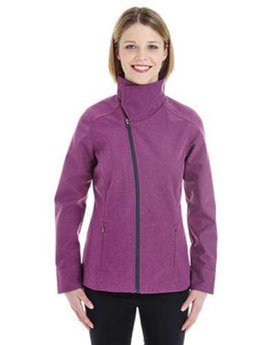 North End NE705W Ladies&#39; Edge Soft Shell Jacket with Convertible Collar - Raspberry - HIT a Double