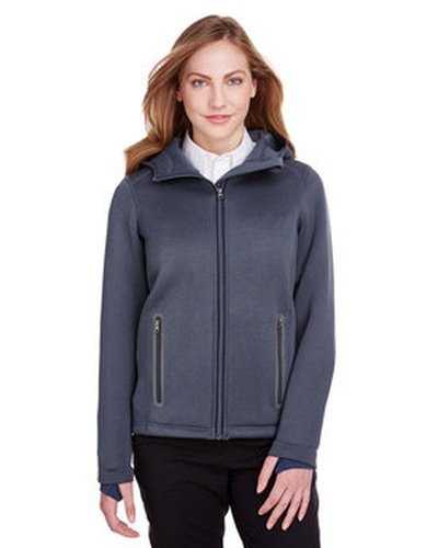 North End NE707W Ladies&#39; Paramount Bonded Knit Jacket - Clsc Navy Heather Crb - HIT a Double