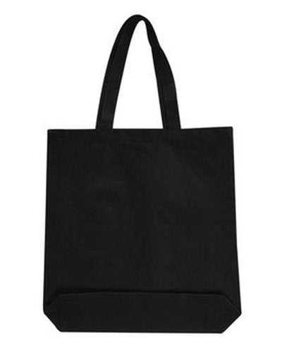 OAD OAD106 Medium 12 oz Gusseted Tote - Black - HIT a Double