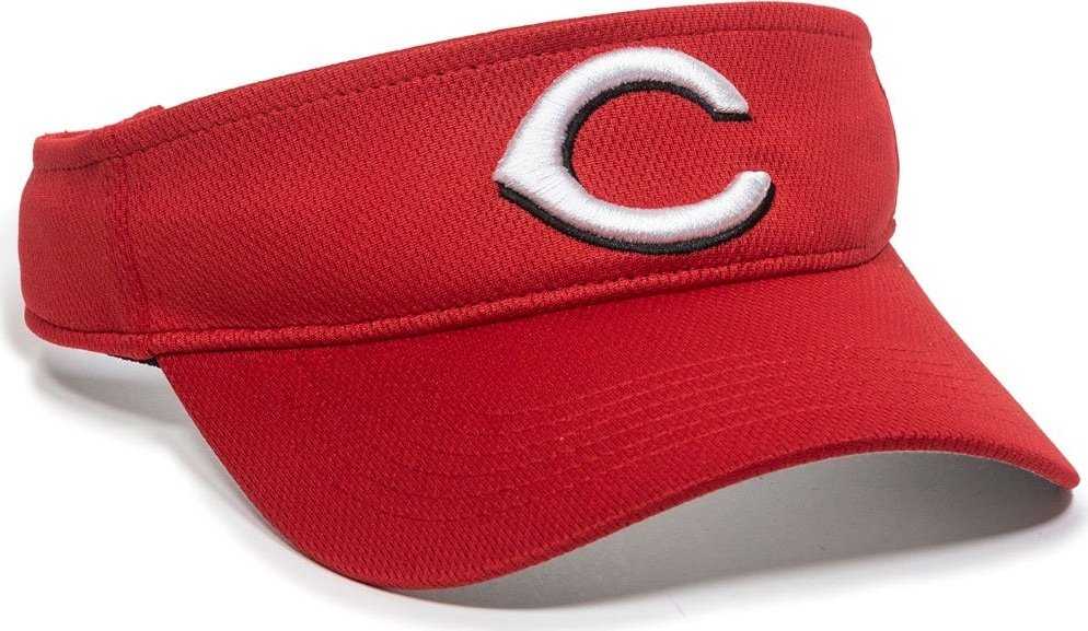 OC Sports MLB-185 Traditional Visor - Cincinnati Reds Red