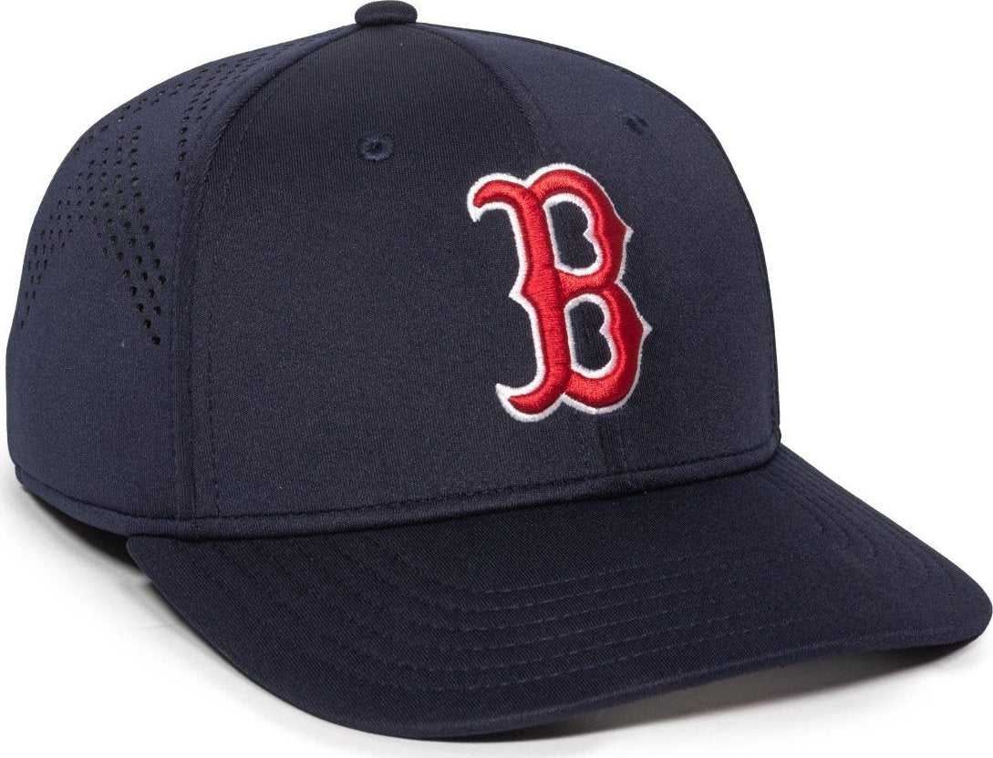 OC Sports MLB-600 Perforated Stretchfit Baseball Cap - Boston Red Sox