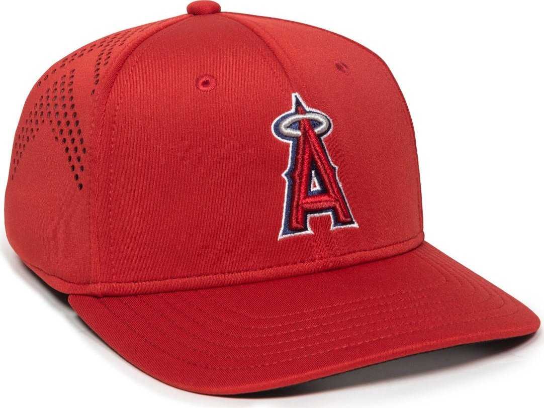OC Sports MLB-600 Perforated Stretchfit Baseball Cap - Los Angeles Angels