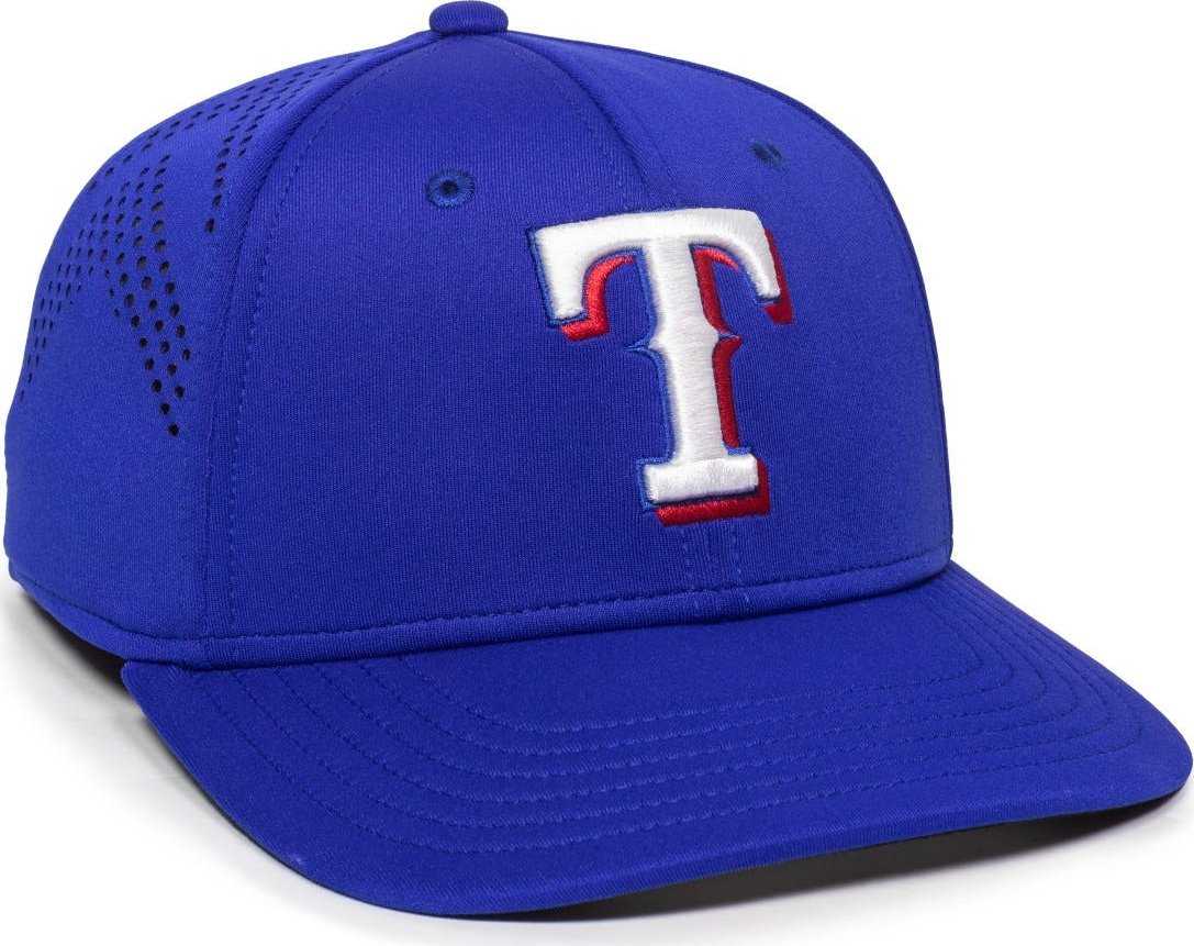 OC Sports MLB-600 Perforated Stretchfit Baseball Cap - Texas Rangers