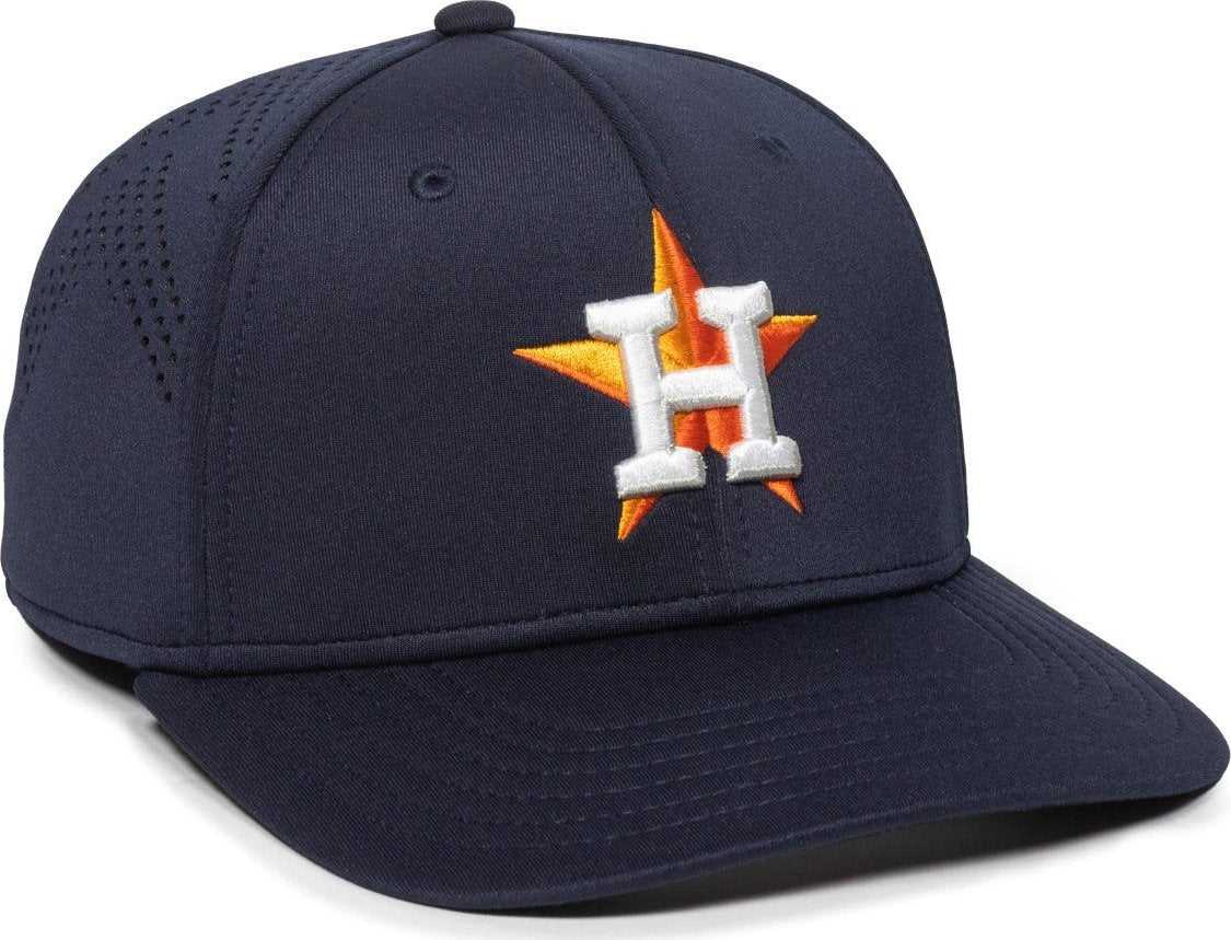 OC Sports MLB-600 Perforated Stretchfit Baseball Cap - Houston Astros