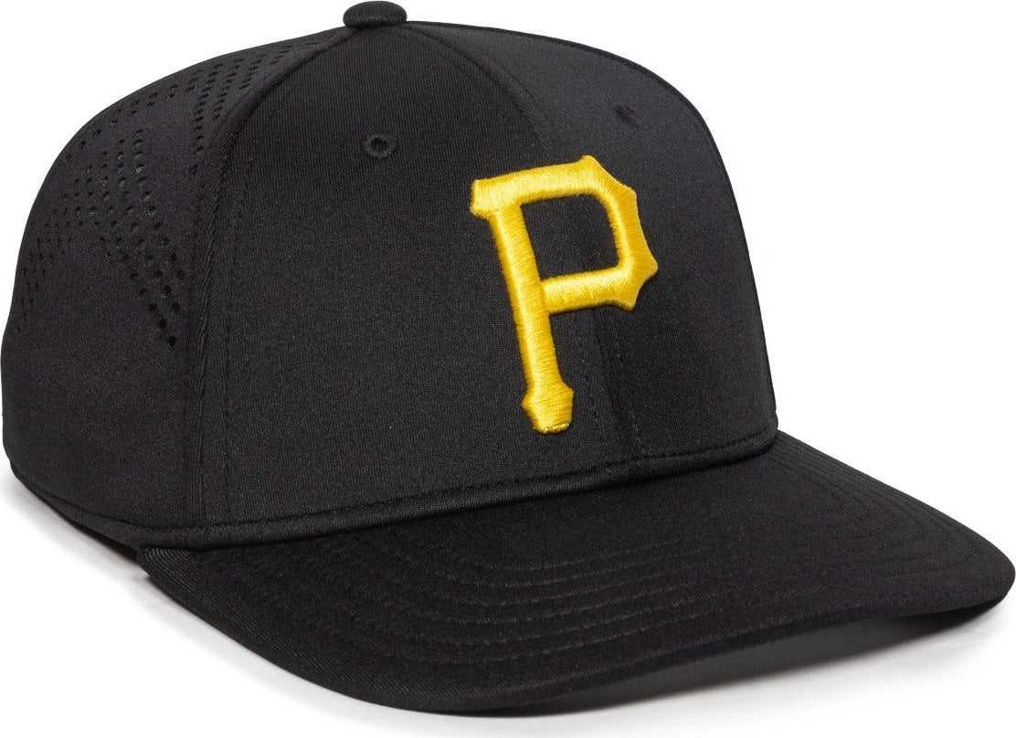 OC Sports MLB-600 Perforated Stretchfit Baseball Cap - Pittsburgh Pirates